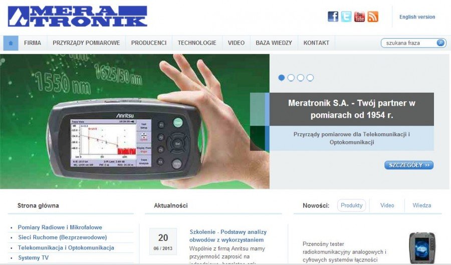 New version of web site www.meratronik.pl
