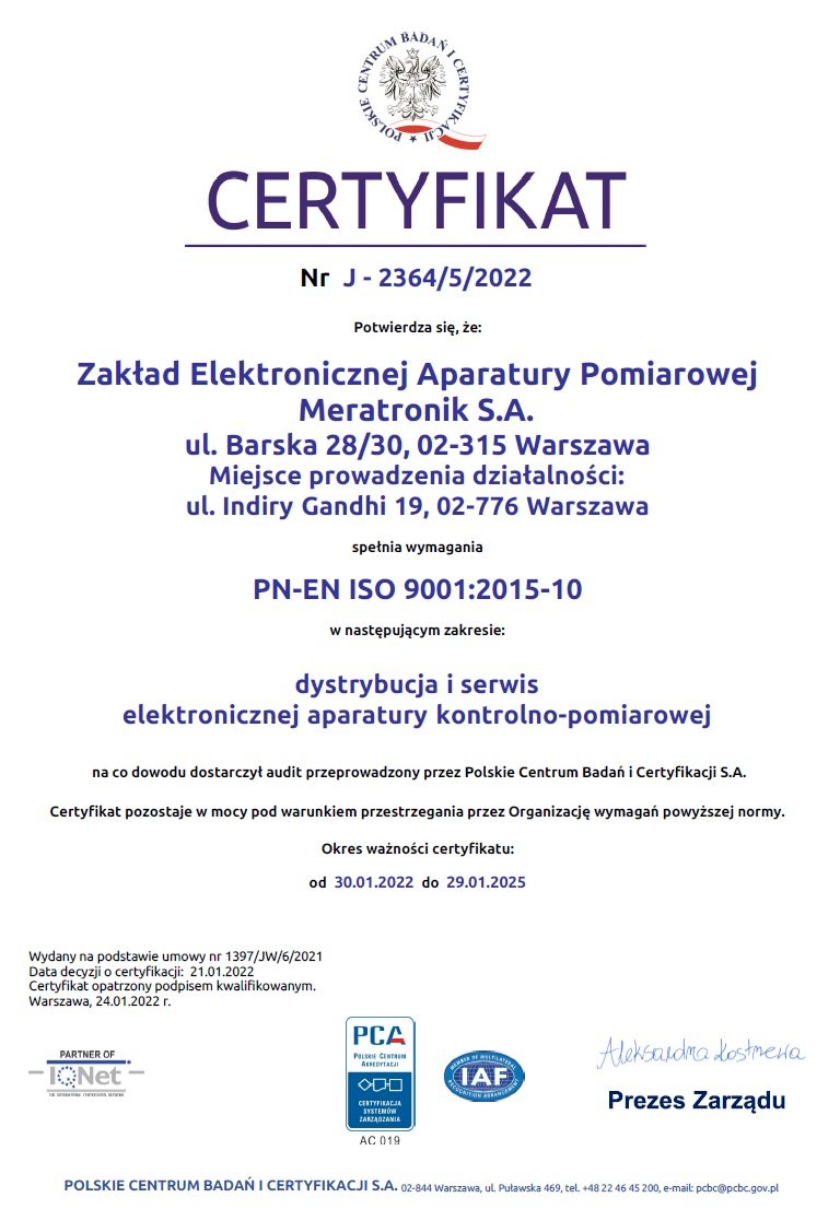 ISO 9001 Certificate